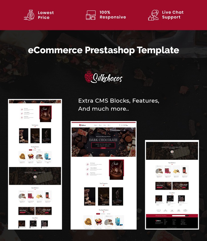 #Silk #Chocos - #Luxury #Chocolates - #Prestashop #Responsive #Theme | #TemplateTrip #eCommerce #Website #Design #Template
