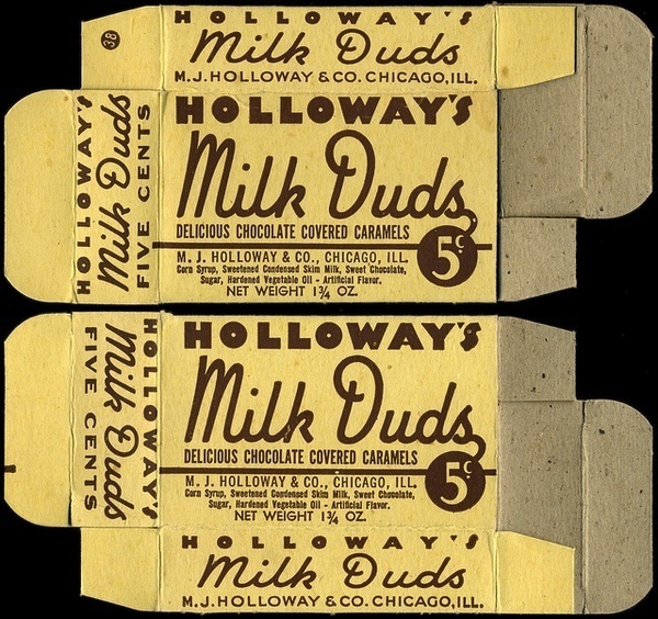 Milk Duds #milk #script #packaging #vintage #duds
