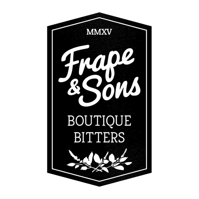 Frape & Sons - Boutique Bitters #badge #logo #brand #identity #lettering #bitters #typography #alcohol #booze #labels #blackandwhite #hexago