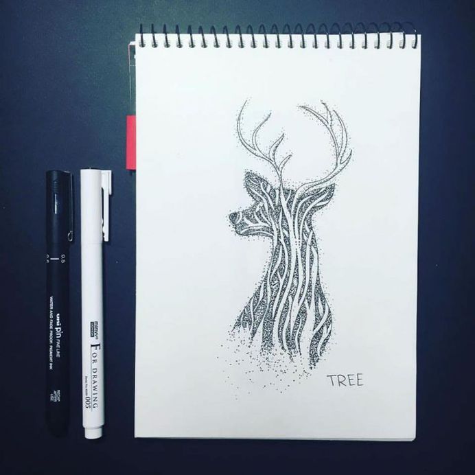 Dotwork Tattoo Sketches – Tree by Anna Sereda