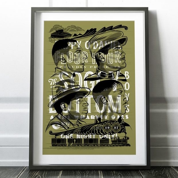 Soggy Bottom Boys Screen Printed Gig Poster