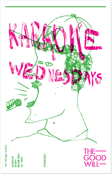 Poster for karaoke night at the GW