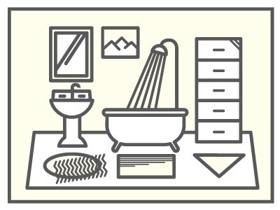 Dribbble - Bathroom by Ryan Hubbard #illustration #vector #bathroom #line work