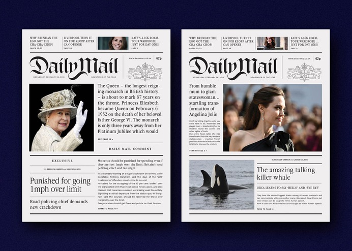 Daily Mail rebranding concept - Mindsparkle Mag I made an experiment and took one of the most well known tabloid of the world and reimagined it in a more sophisticated and clean way. Taking it back to their origins when they were a serious conservative newspaper. #logo #photography #identity #branding #design #color #photography #graphic #design #gallery #blog #project #mindsparkle #mag #beautiful #portfolio #designer