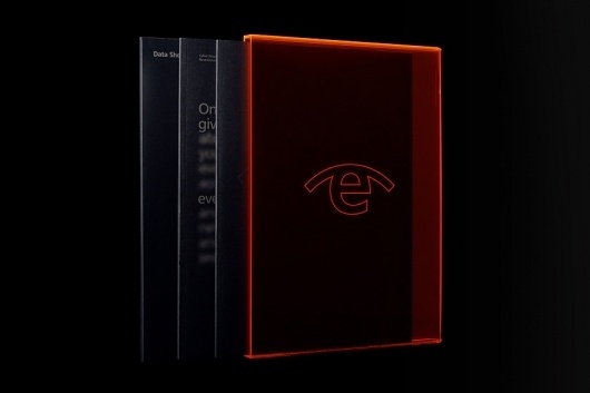 Endace. Brand Development, Packaging Design, Literature Design, Signage, Branded Environment, Uniform Design. Everything Design. Auckland, New Zealand #lucite #portfolio #orange #sleeve #black #glow #plastic