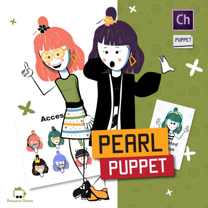 female stick puppet for Adobe Character Animator
