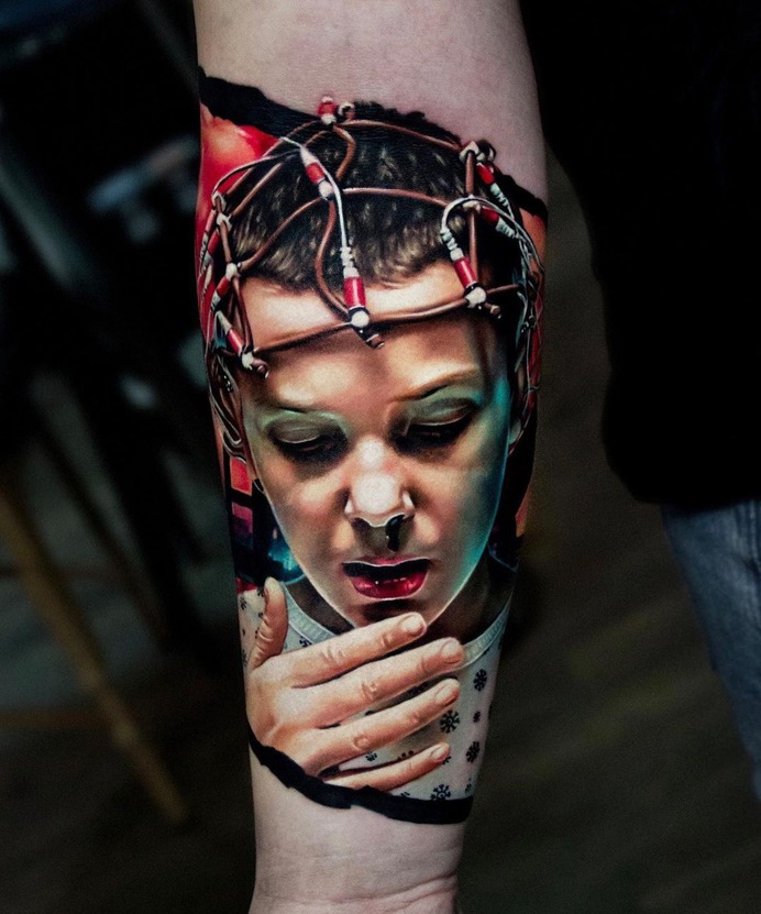stranger things arm tattoo