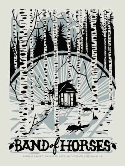 GigPosters.com - Band Of Horses - Darker My Love - Admiral Radley #horses #gig #print #of #screen #furturtle #poster #band