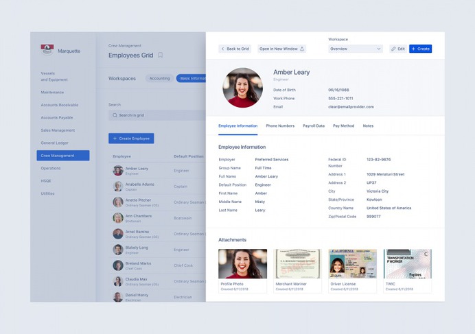 MarineCFO – Overview Screen