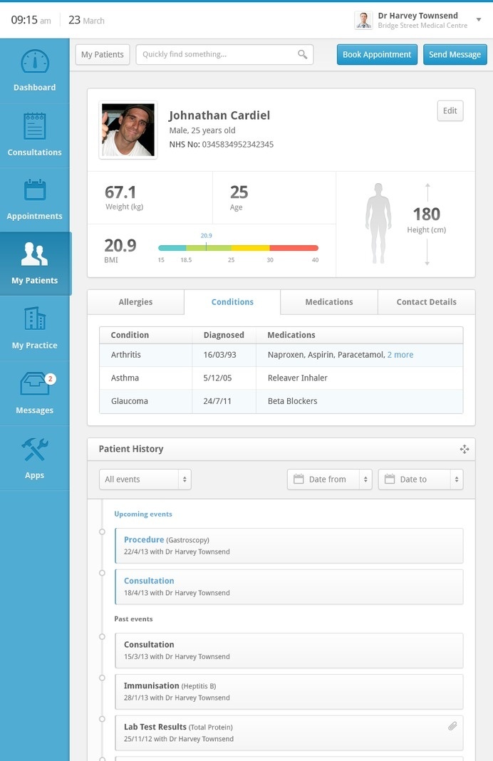 Clinical Dashboard - Patient Record by Andrew Lucas #dash