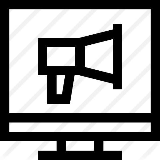 See more icon inspiration related to electronics, megaphone, communications, marketing, screen, monitor, technology and computer on Flaticon.