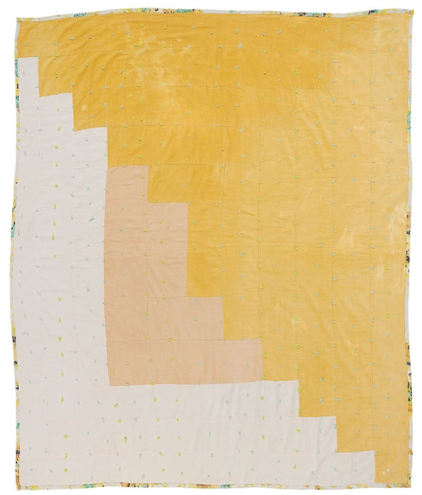 UNDERTHESUN Roy Arden #quilt #yellow #color #grid #square