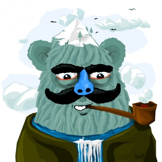 Missing Link on the Behance Network #vector #yati #illustration #handmade #bigfoot #blue #character
