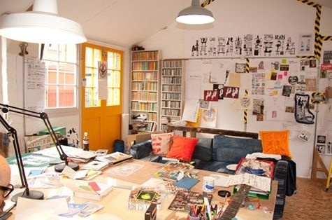 FFFFOUND! | Design*Sponge » Blog Archive » sneak peek: rob ryan's studio #interior #room #white #poster