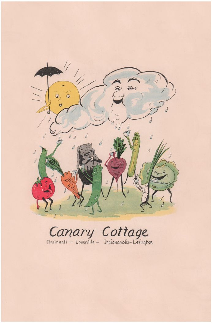 Canary Cottage, Lexington KY 1938 – Love Menu Art