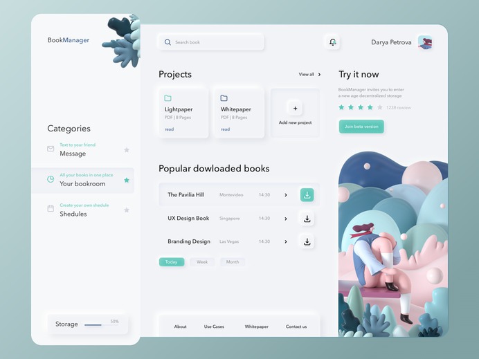 Skeuomorphism / Neumorphism UI -SKEUOMORPH DASHBOARD BY DARYA DARYA