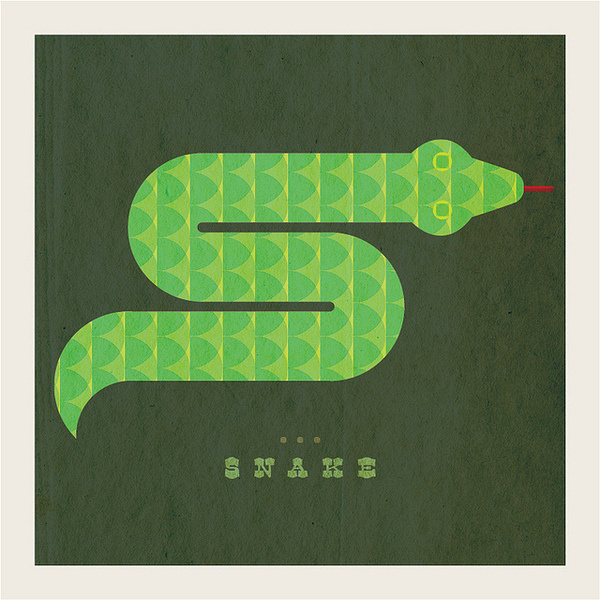 S is for Snake #mccarty #cut #scales #snake #illustration #distressed #paper #michael