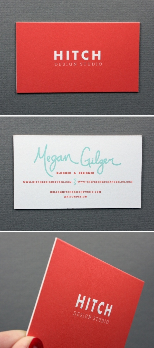 Hitch Design Studio / Megan Gilgerwww.hitchdesignstudio.com {love orange #card #business