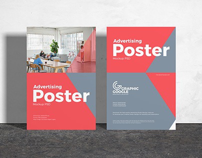 Free Advertising Poster Mockup PSD