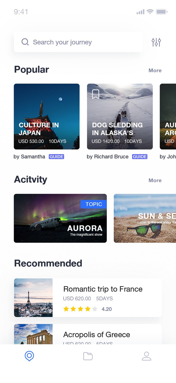 Travel booking app