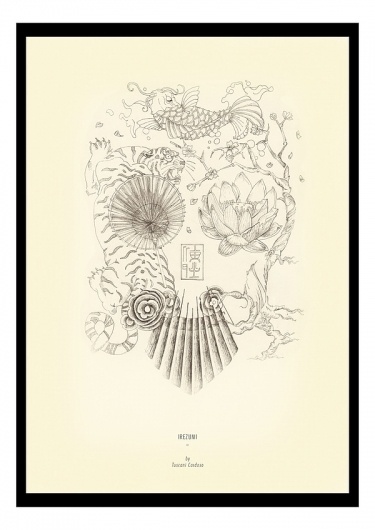 Illustration by Tuscani Cardoso #japanese #koi #fish #candy #illustration #tattoos #tuscani #irezumi #skull #sketch