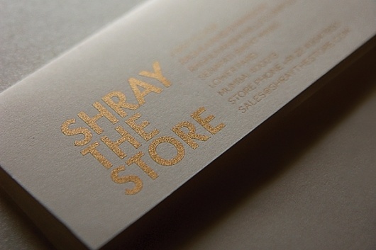 Luxury Retail Store - Shray on the Behance Network #branding #india #print #design #color #bombay #shray #envelope #gold #retail