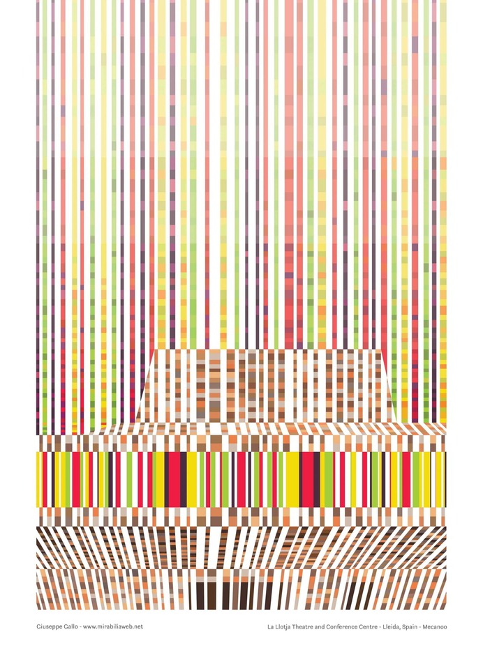 Poster of La llotja Theatre and conference centre, design Giuseppe Gallo, Mecanoo Pattern poster Series