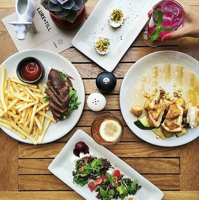 food, restaurant, fries, salad