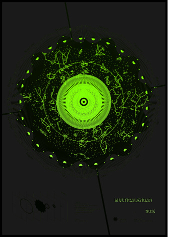 Multicalendar 2016 at night