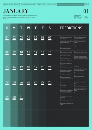 Predictions : Tim Wan : Graphic Design #calendar #typography