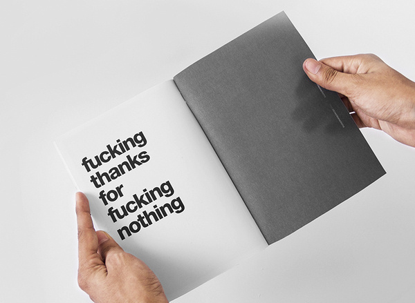 fucking thanks for fucking nothing IntrospectiveÂ by Cristian ValverdeÂ http://bit.ly/Lsyrf5 #international #thanks #swiss #fanzine #magazine #black #tipografa #type #helvetica #bauhaus #dark #style #typography