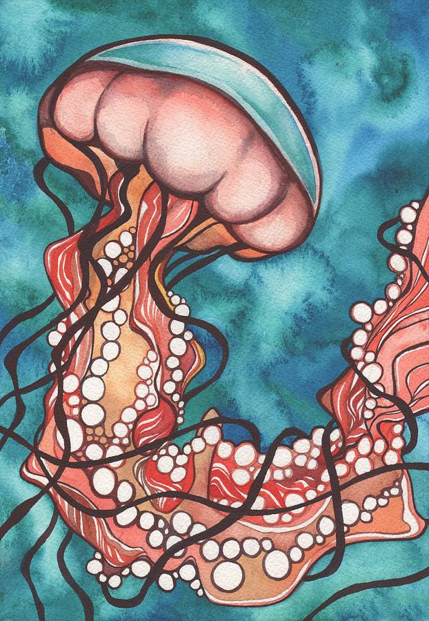 easy jellyfish painting & jellyfish paint by numbers