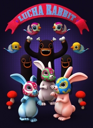 Lucha Rabbit Art Print by Teodoru Badiu | Society6 #lucha #teodorou #illustration #3d #libre