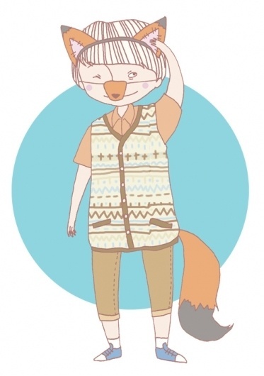 Animal Dress-Up Series: Woodland on the Behance Network #dingbats #hidden