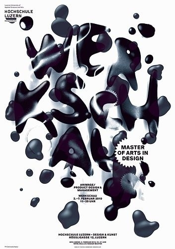 > Werkschau Master of Arts in Design 2010 #liquid #c2f #poster #typography