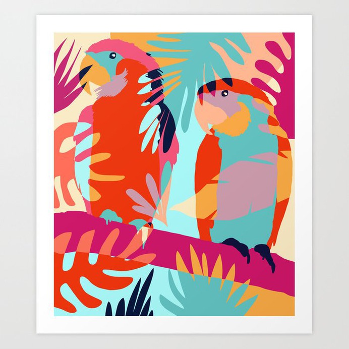 Couples That Camouflage Together, Stay Together #illustration #wildlife Art Print