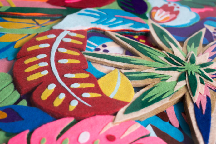 Tropicaliente series detail - by Lhama www.lhama.net #felt #art #lhama #handmade