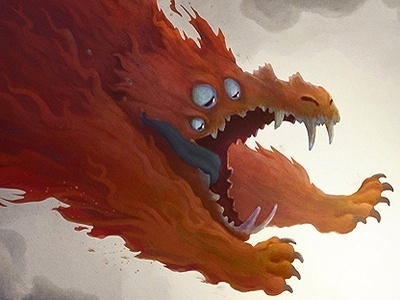 Niko & the Sword of Light - Charles Santoso #fantasy #beast #illustration #fire #monster #creature