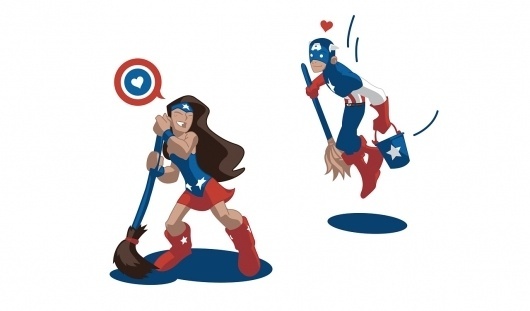 tumblr_lx8lnpNVZC1qevjafo1_1280.jpg (1280×752) #vector #american #captain #cleaning #illustration #america