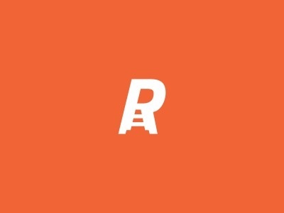 R / road cone logo deign by Deividas Bielskis #inspiration #negative #design #space #logo
