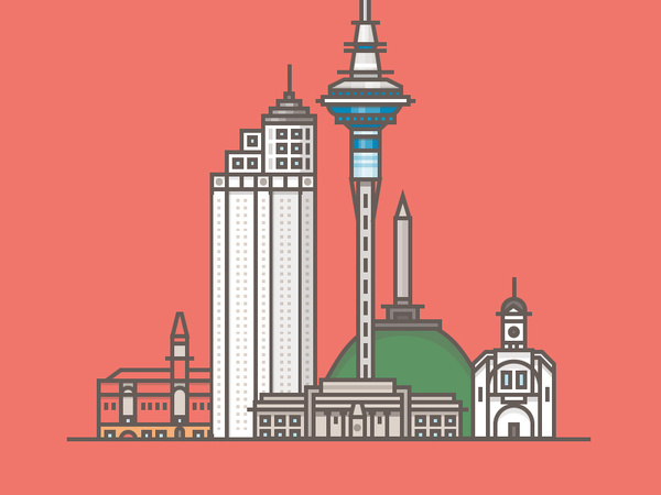 Auckland, Ace of diamonds #illustration