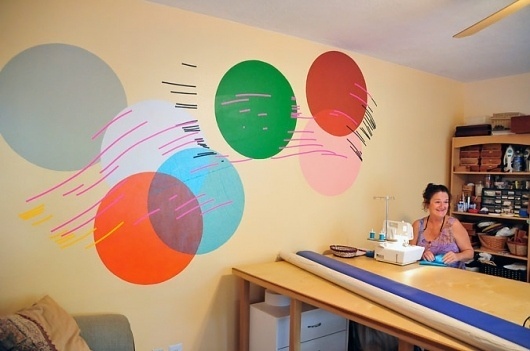 MOMO SHOW PALACE » Public Art in Private Spaces #abstract #mural #momo #color #shapes