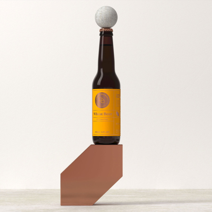 modern. beer, bottle, shape, circle, simple, modern