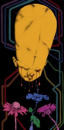 Dark & Obscure Illustrations by Matthew Wade I Art Sponge #blood #yellow #child #cry #illustration #matthew #wade #dark