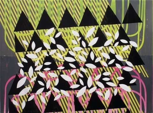 Dan Bina, De Novo #abstract #acrylic #bina #stripes #design #dan #painting #art #triangles #leaves