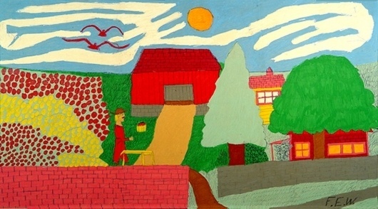 Outsider Folk Art Gallery - Outsider Art | Floretta Emma Warfel | WAF012 | #painting #naive #art