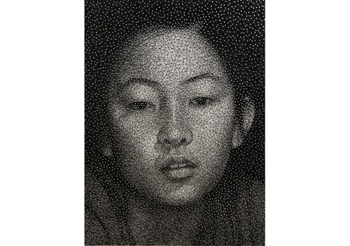 Artist Creates Photorealistic Portraits With Nails And Thread - DesignTAXI.com #thread #constellation #texture #portrait #yamashita #nails #kumi #patterns