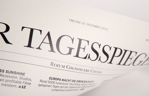 Detail Tagesspiegel Titelblatt #design #germany #newspaper #editorial #berlin