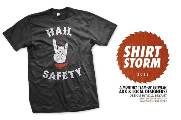 ADX Portland Made — Hail Safety designed by OMFG Co and Will Bryant #design #safety #shirt #illustration #metal #humor
