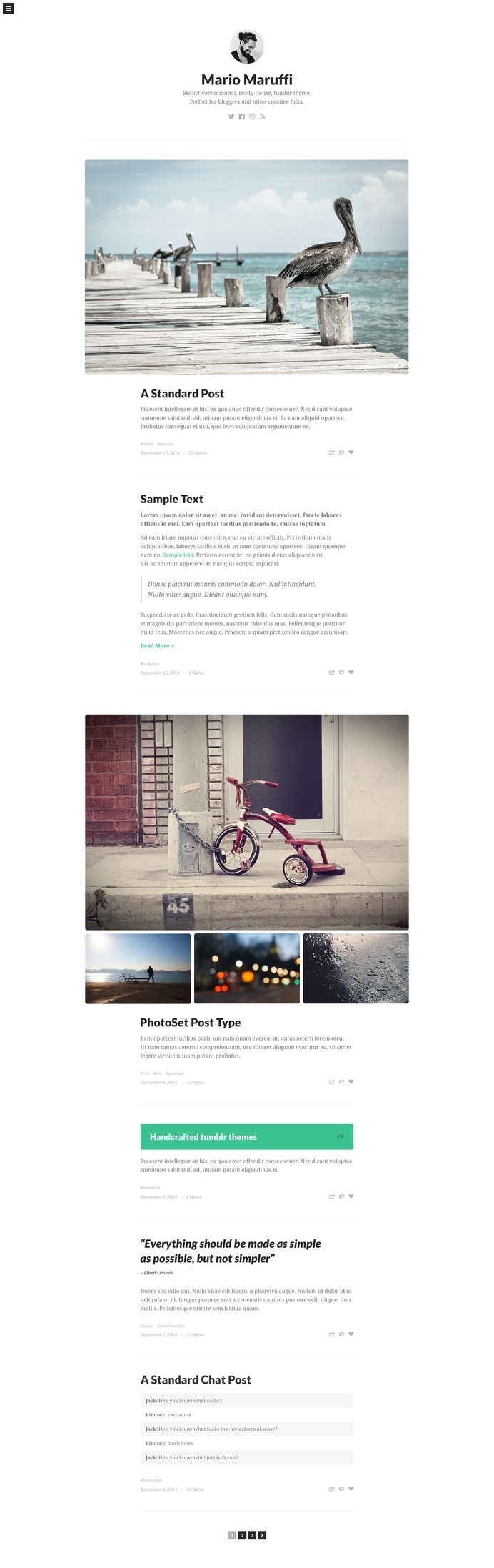 PERSONA - Tumblr Theme #tumblr #mario #maruffi #ux #tumblog #design #persona #themebull #theme #website #ui #blog #web